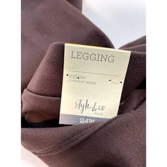 Style & Co Leggings Plus 24W Comfort Waist Brown‎ - Picture 6 of 10